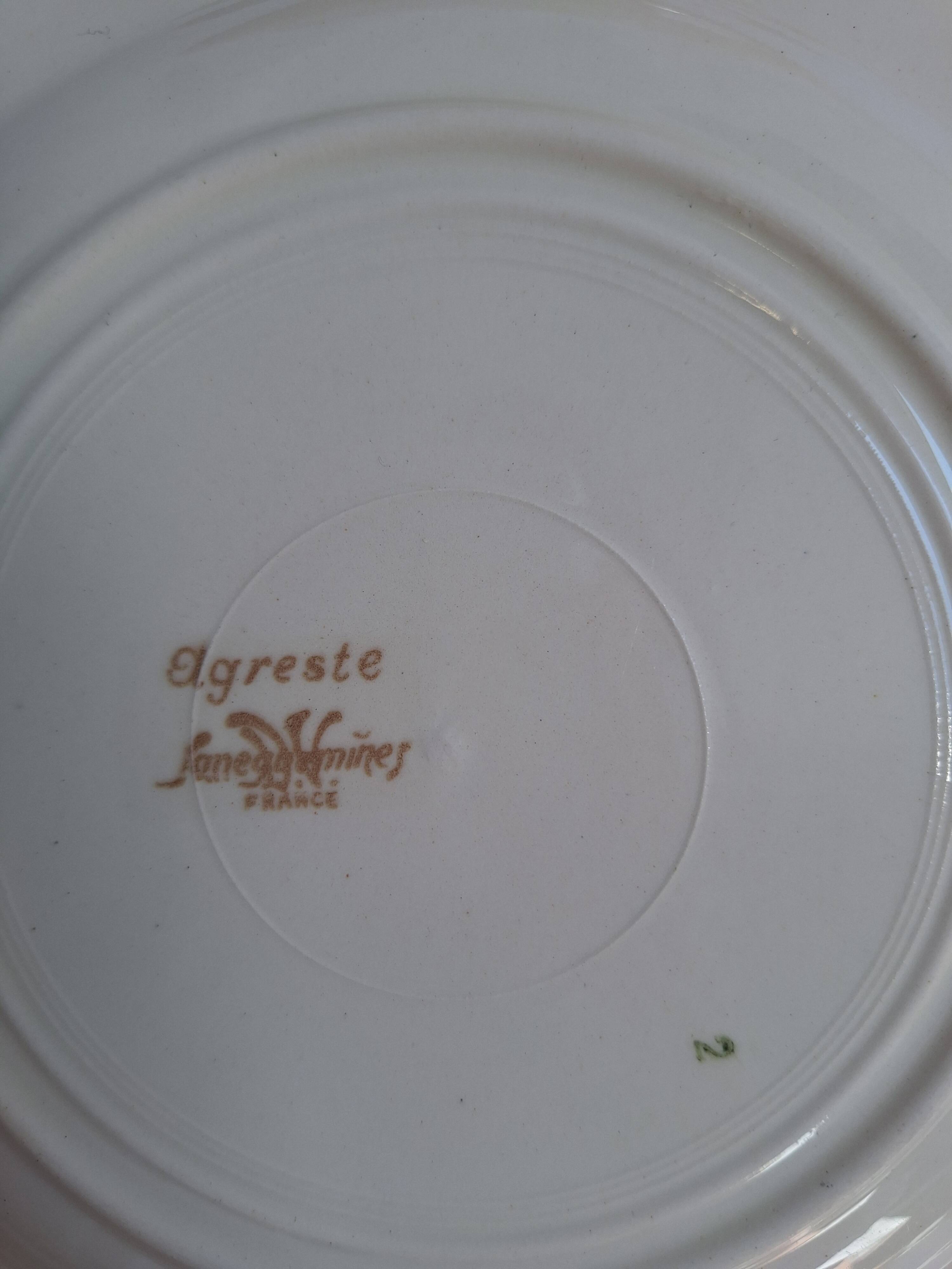 Vintage yellow orange and white dinner plates