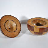 Coconut ice bucket in marquetry 1970