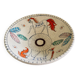 Large ceramic cup Fratelli Fanciullacci 60s decoration horses