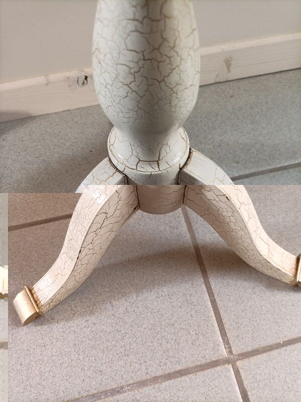 Bedside table console pedestal table drawer beige cracked gold wood