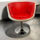 Vintage white and red shell chair / lounge chair / office chair