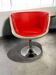 Vintage white and red shell chair / lounge chair / office chair