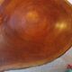 Tripod coffee table - solid okoumé wood - organic shape - brutalist style