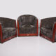 Art Deco Set of 3 Armchairs Frits Schuitema with table 1980s