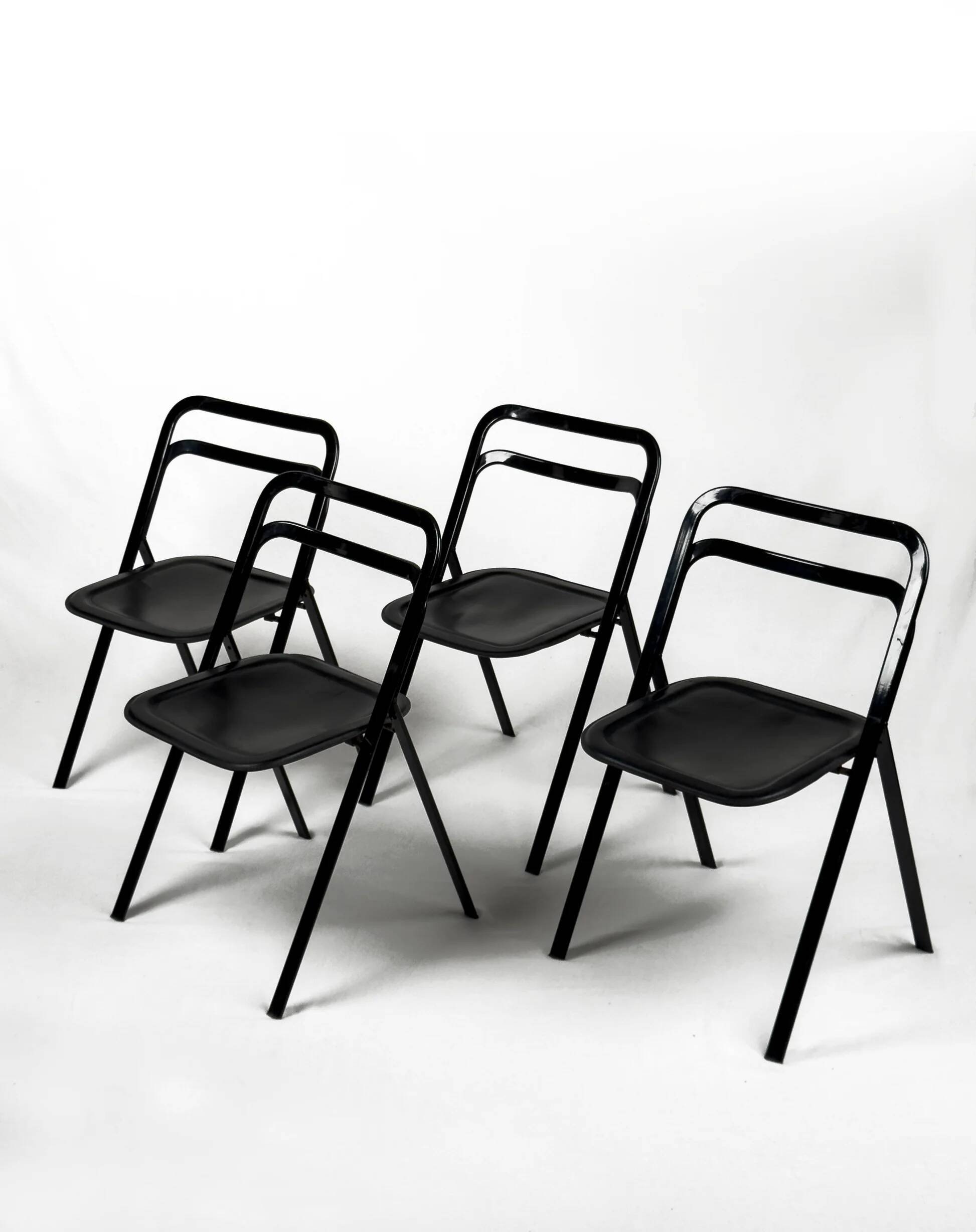Lot de 4 chaises pliantes « Clio » de Giorgio Cattelan