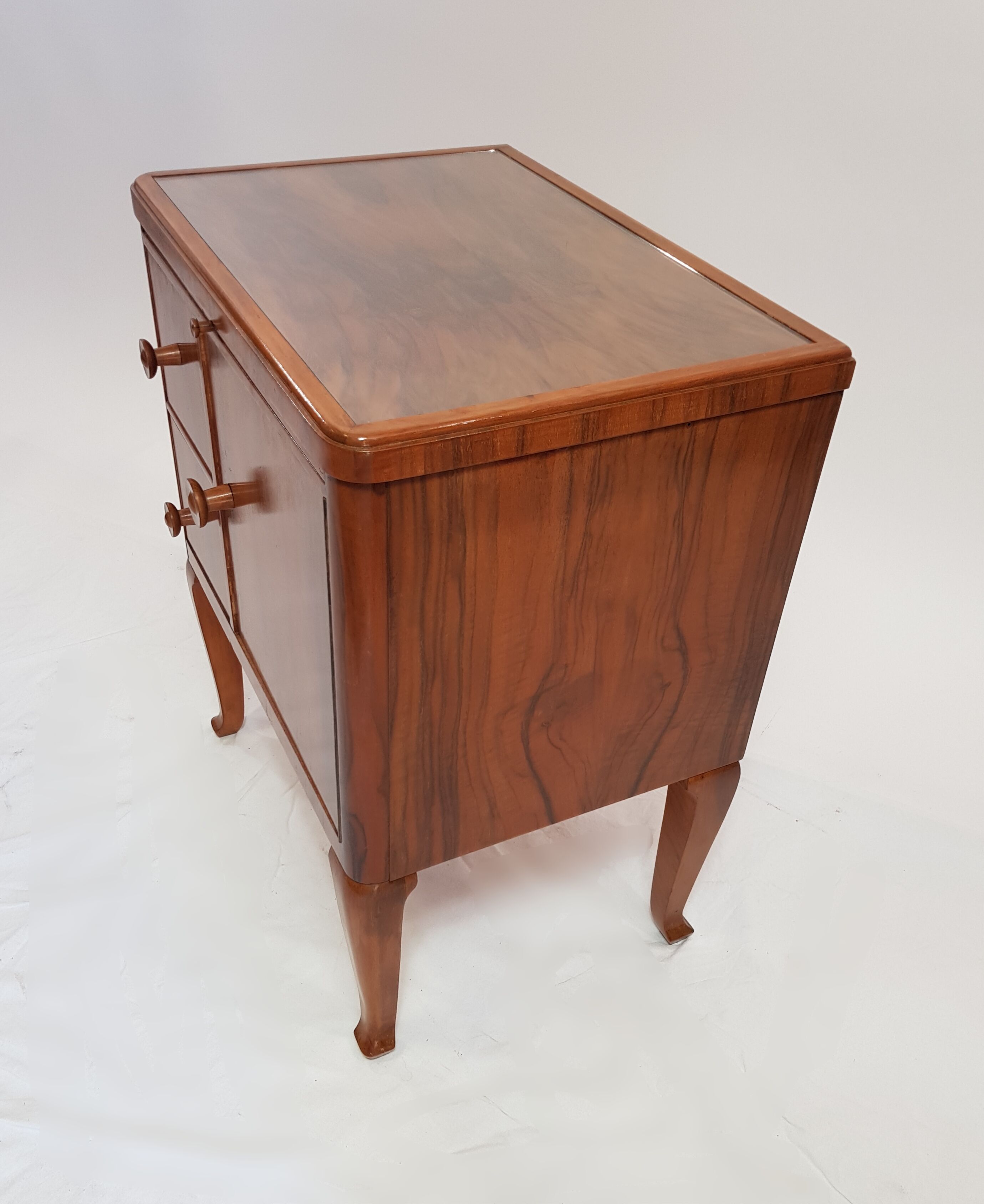 Wooden bedside table with shelf