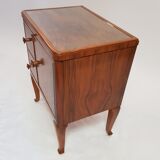 Wooden bedside table with shelf