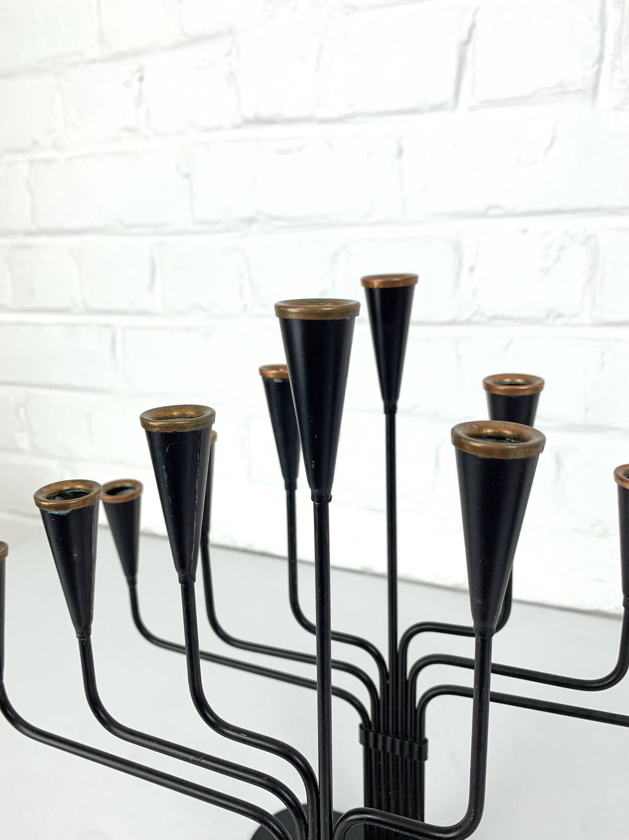 Pair of candelabra by Gunnar Ander for Ystad Metall, Sweden, 1950s.