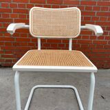 Cesca Chair model with armrest in white