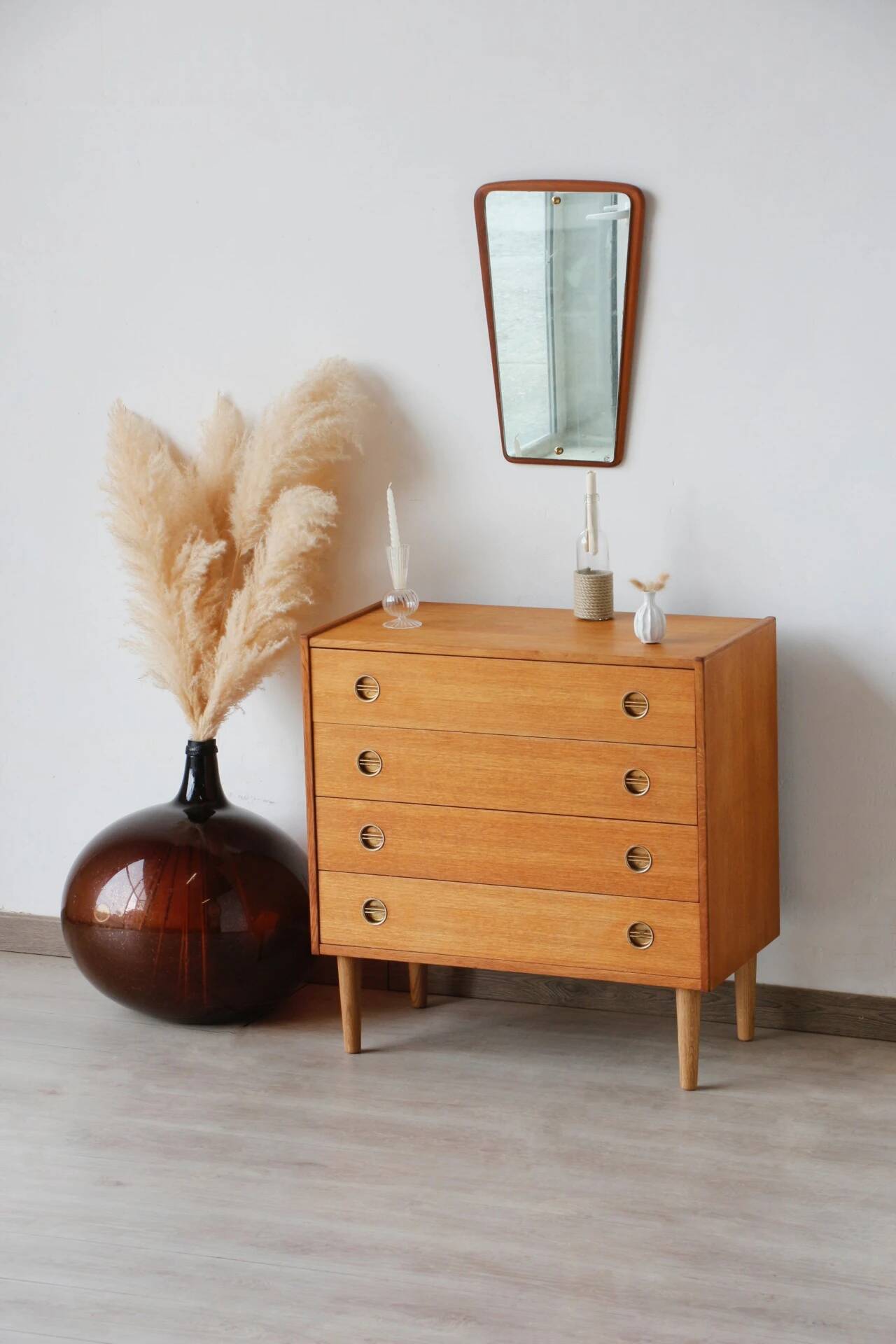 Scandinavian oak chest of drawers | vintage Danish furniture