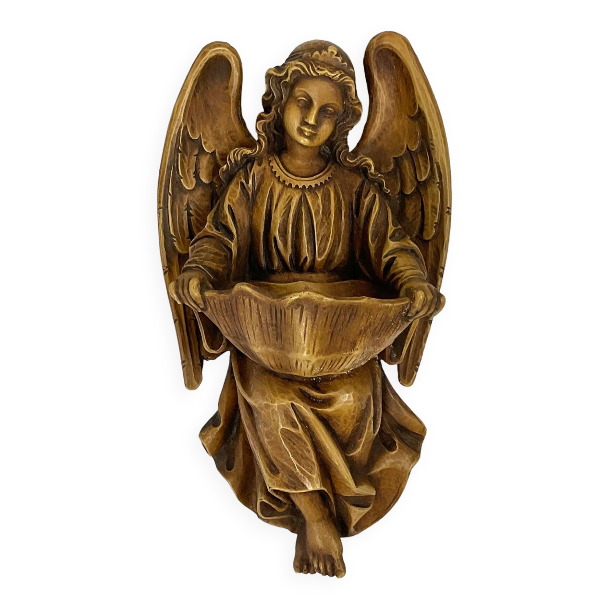 Old wooden angel font