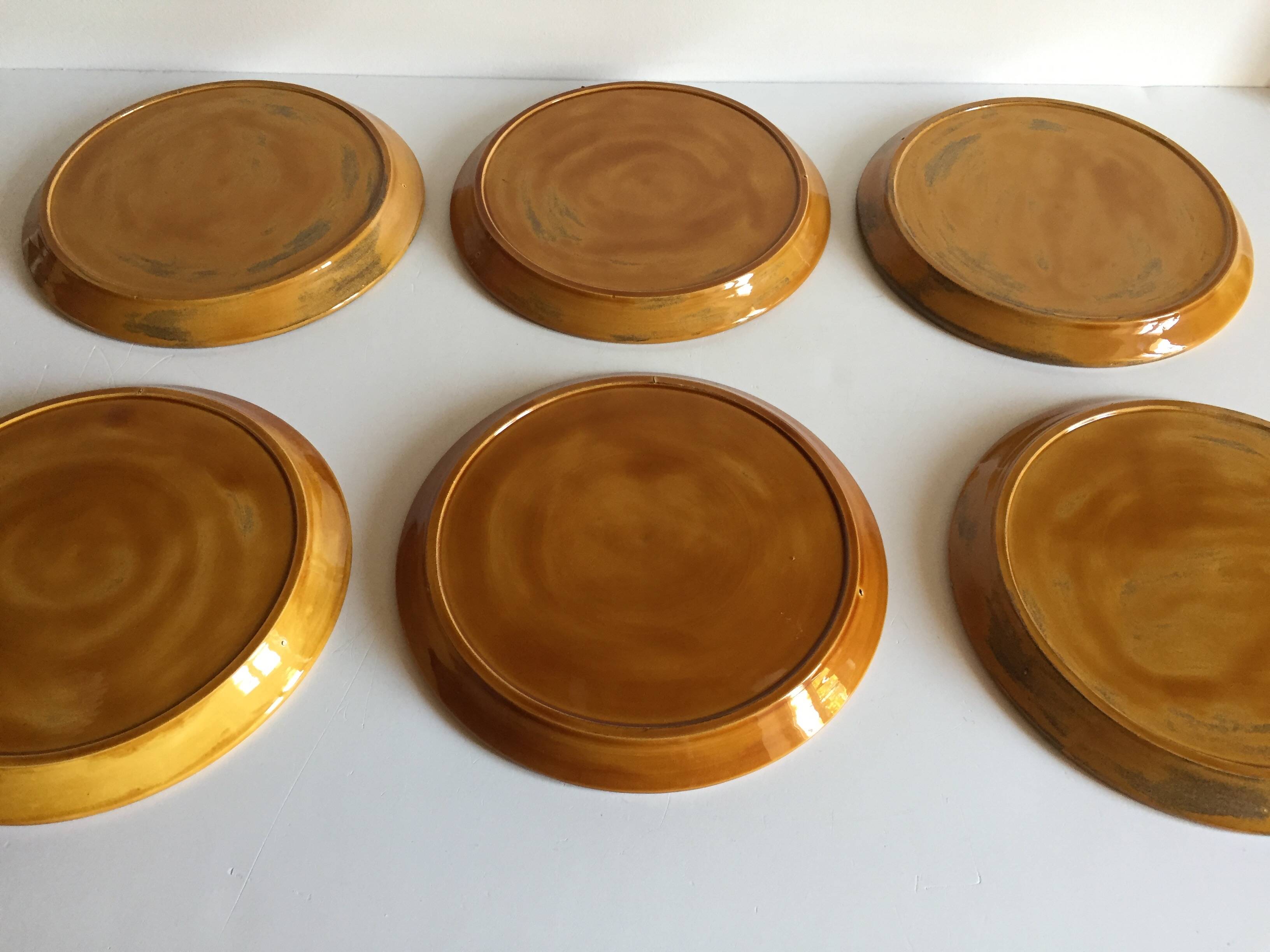 6 vintage compartmented plates