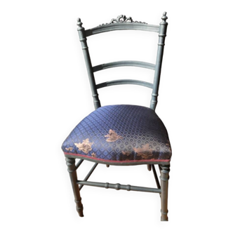 Napoleon III chair dark blue silk