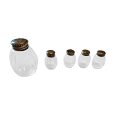 5 Christofle silver and glass salt shakers