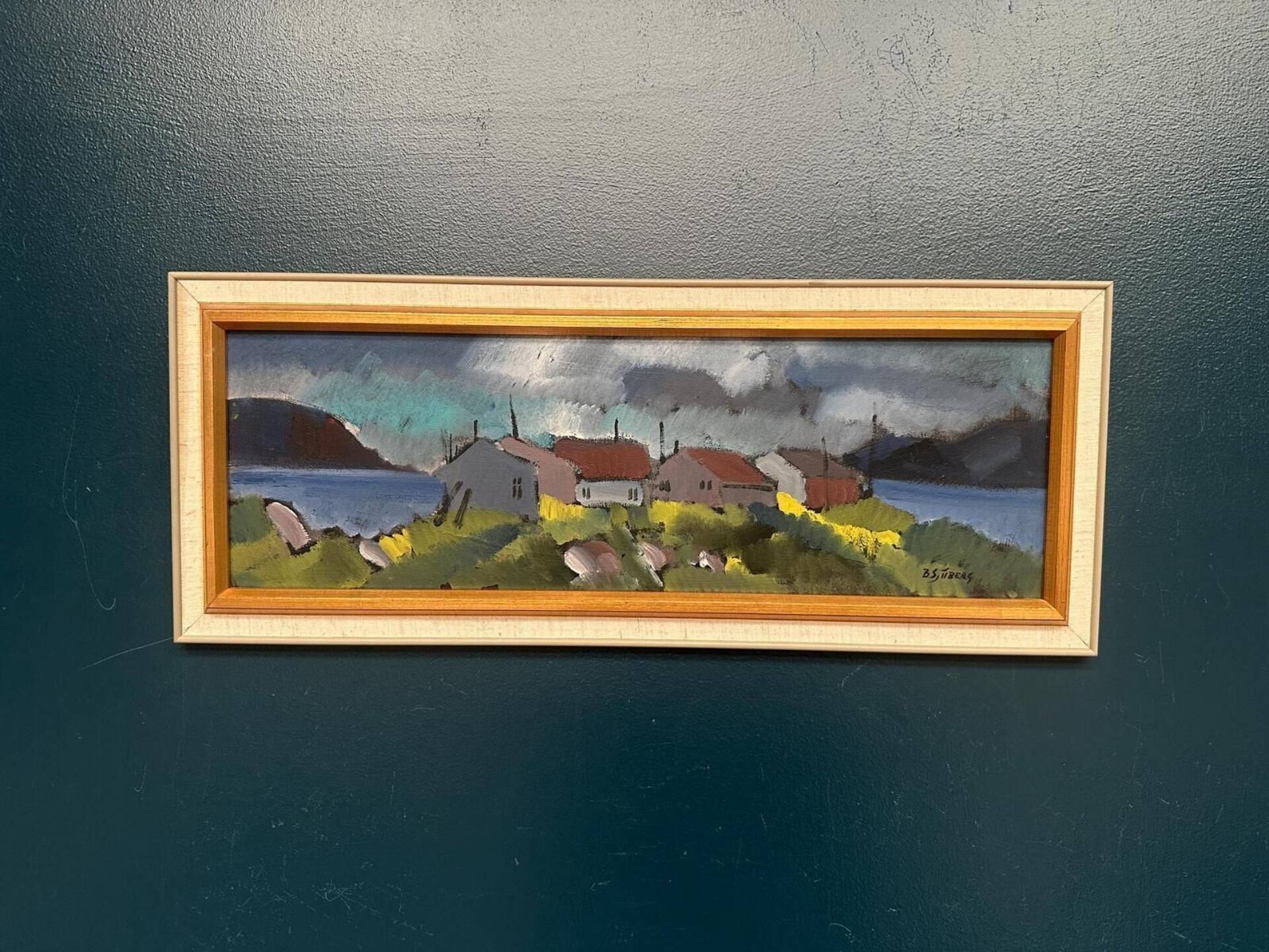 Original Swedish Oil On Panel – “Huts” By Bo Sjööberg