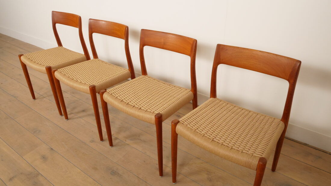 4 x vintage dining chairs | Niels Otto Møller | Model 77