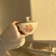 Vintage white porcelain sugar bowl and cottage core floral pattern