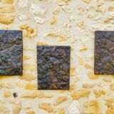 Set of three brutalist wall sculptures, by Irv Bramberg, vintage