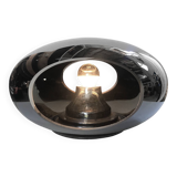 Lampe de Table • Space Ship • Peeble •  Esprit • Verre Soufflé Chromé • 1990