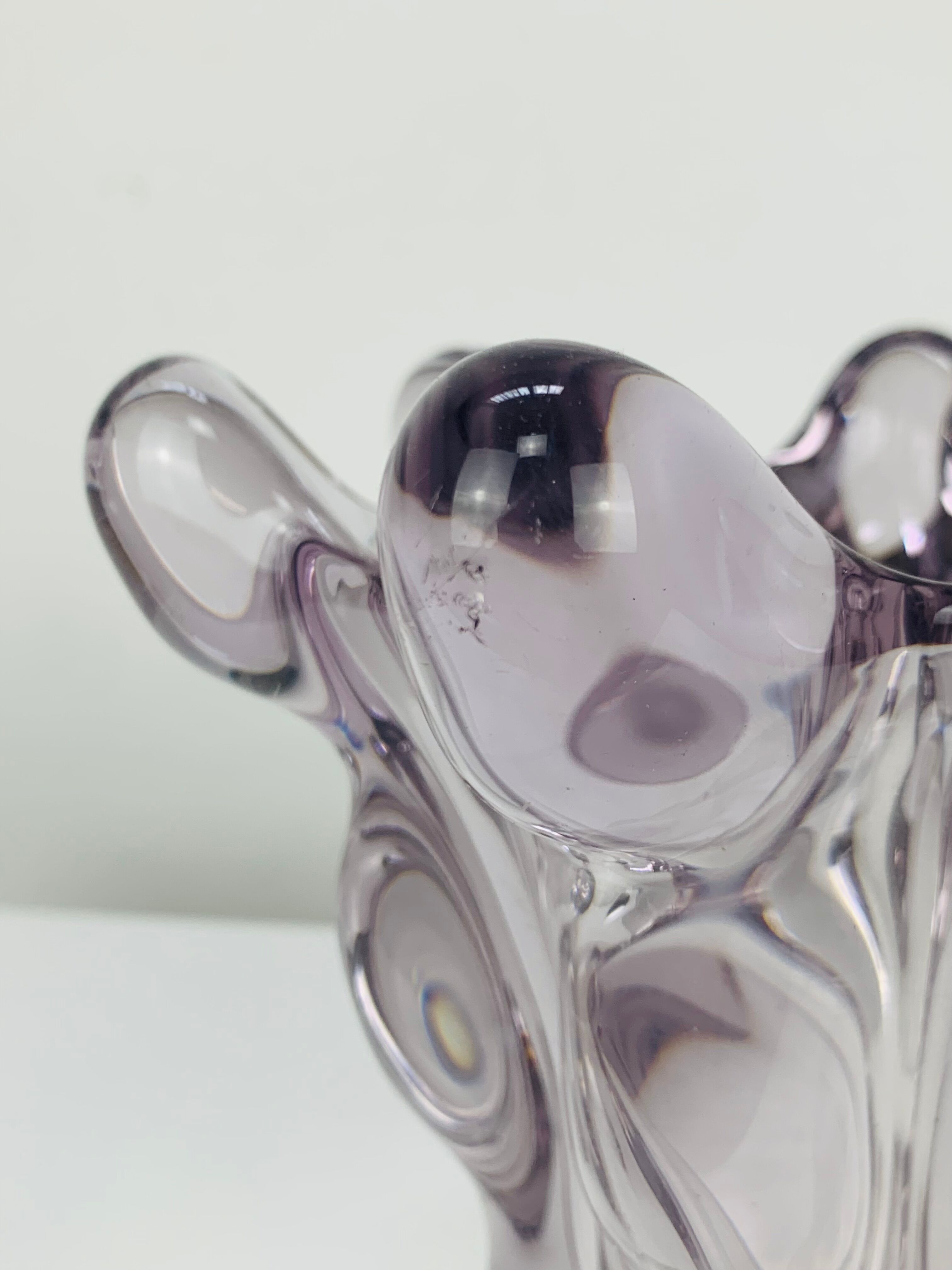 Giraffe vase in Art Vannes crystal, 1950, vintage