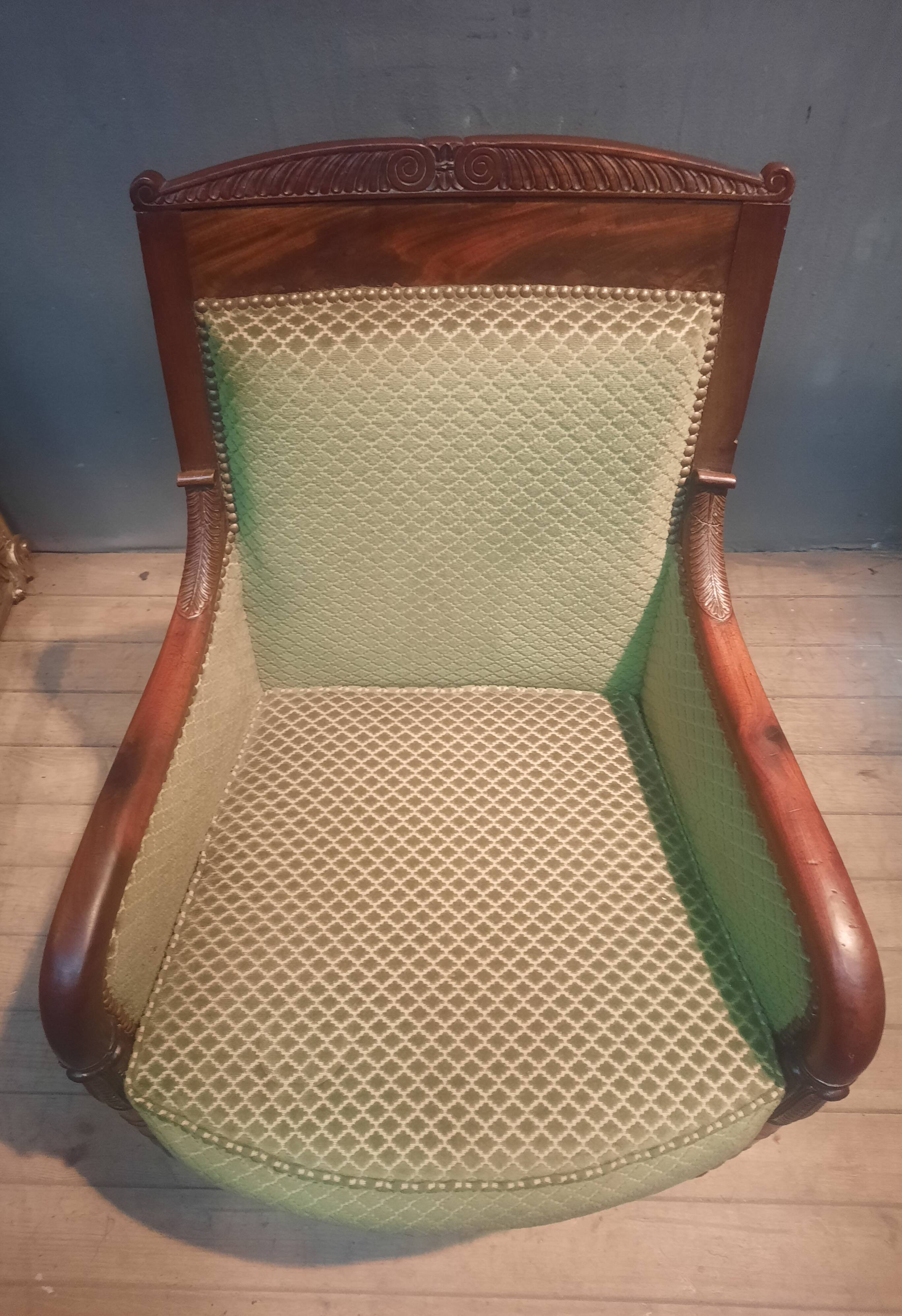 Empire period bergère in mahogany