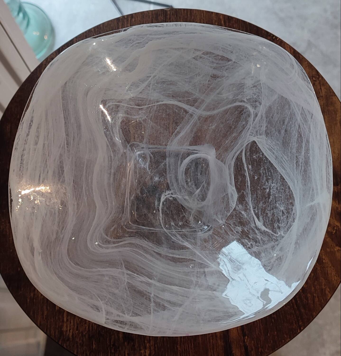 White marbled glass designer cup
