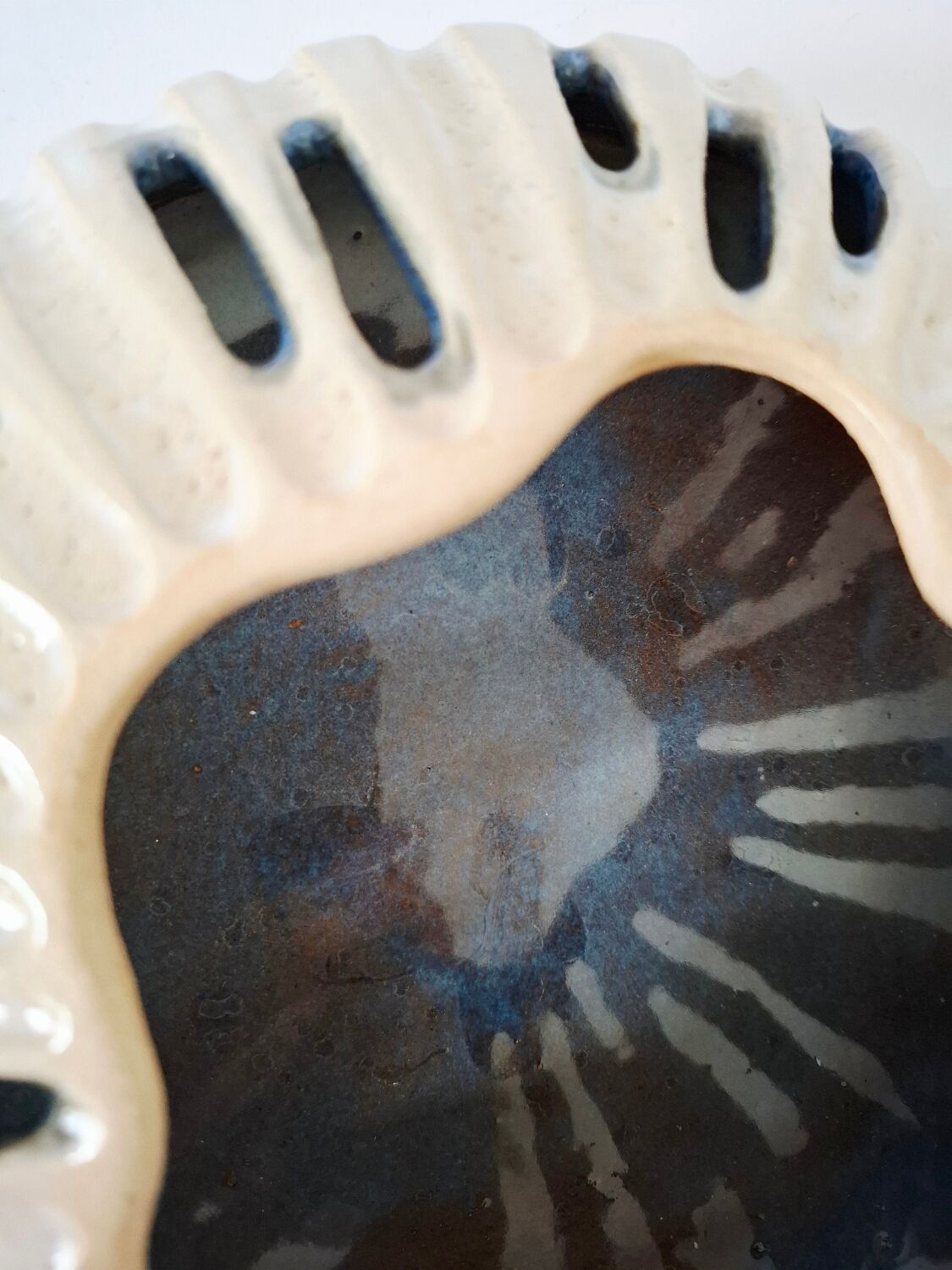 Vintage ceramic openwork vase