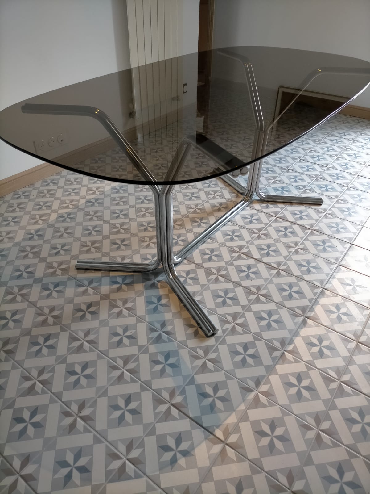 Vintage design glass table