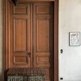 Coffre indien en bois et métal patiné vert