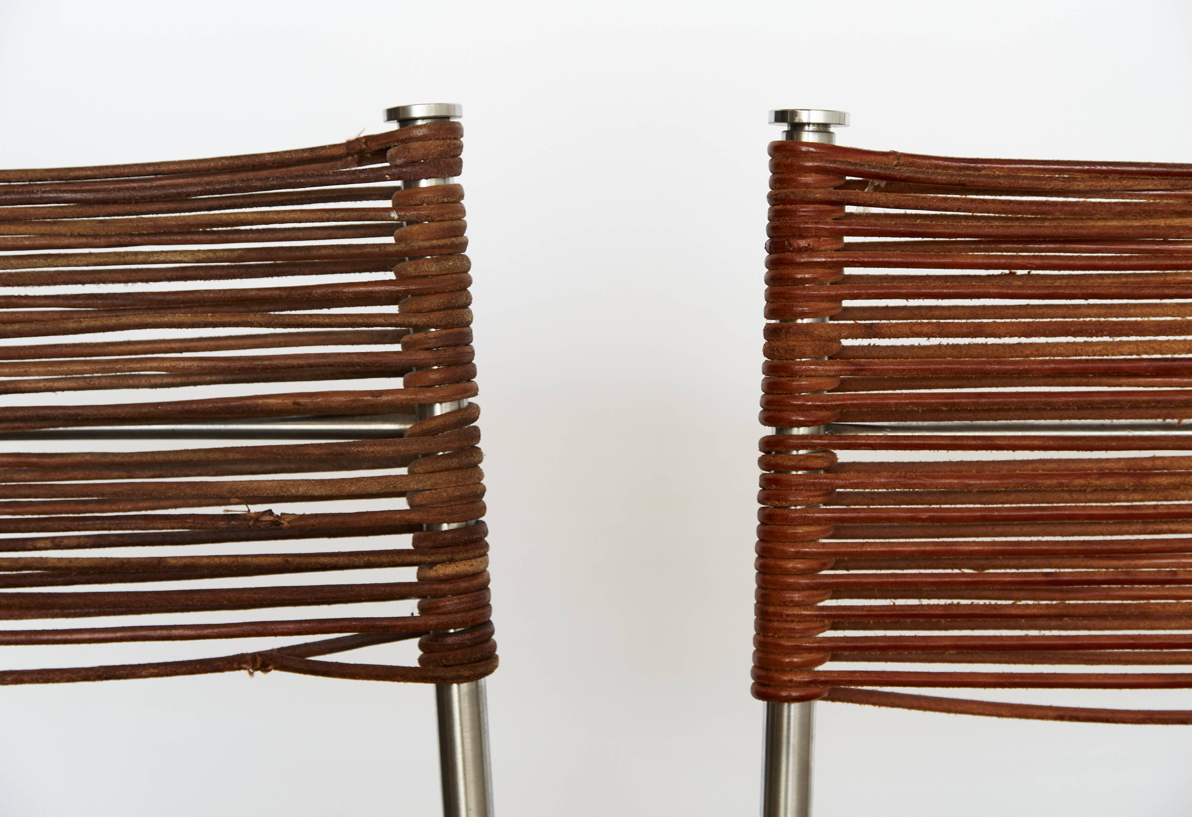 Pair of Tito Agnoli Barstools "MissB" for Pierantonio Bonacina