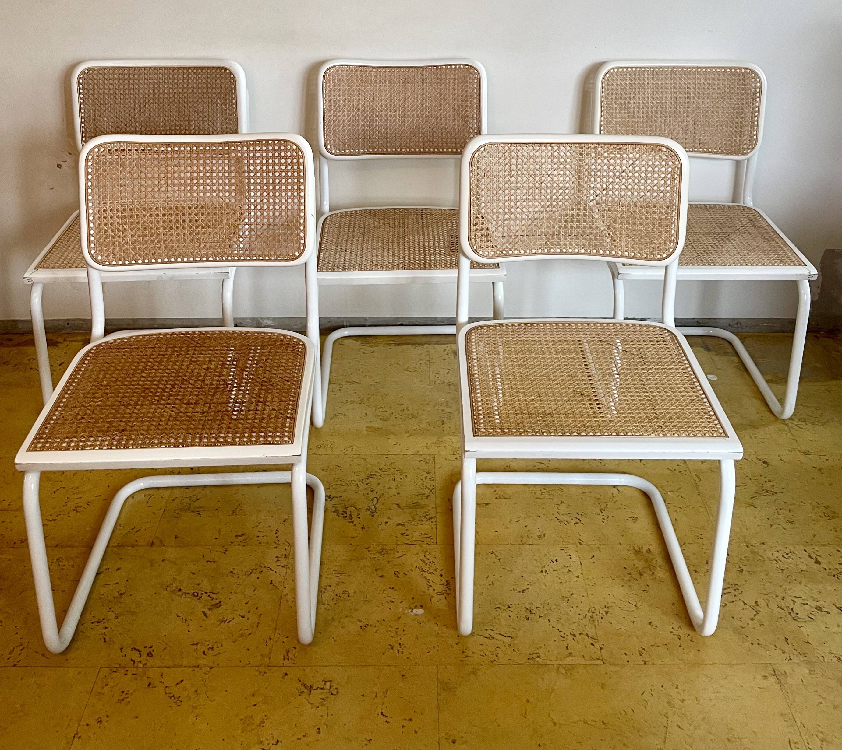 5 Cesca chairs by Marcel Breuer for Thonet
