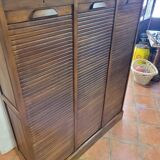 Solid oak triple curtain binder