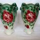 Vase art new pair KG Lunéville gilding decoration flower pink soliflore tulip tree