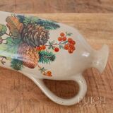 Vintage Ceramic Jug Vase With Autumnal Painting, Fall & Thanksgiving
