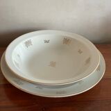 Hollow dish and pie dish pattern golden knots Sarreguemines