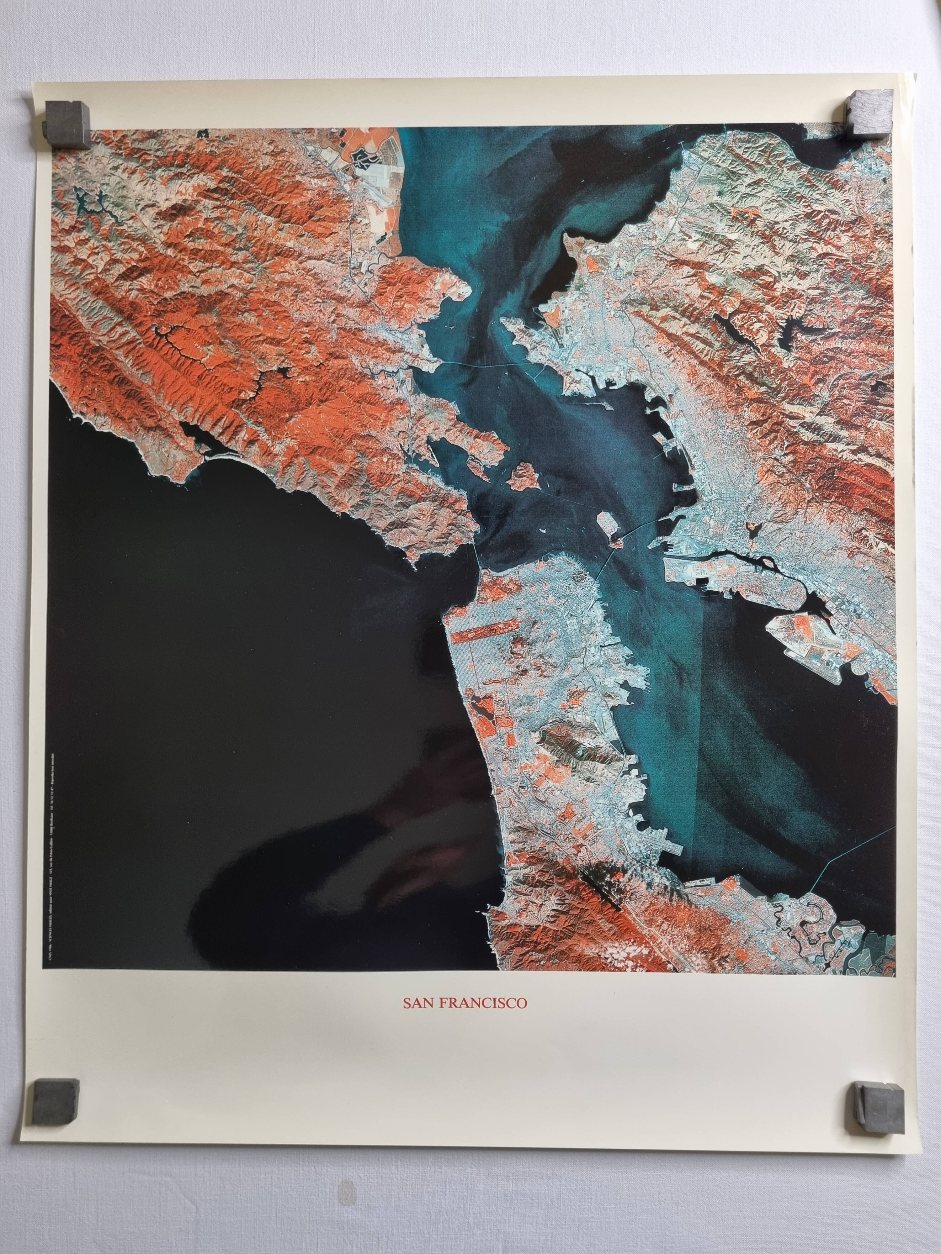 San Francisco Satellite Photographic Poster, CNES 1986, 50 x 60 cm, Publisher Spot Image