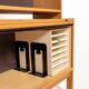Scandinavian oak bookcase with tambour door, 1960s
