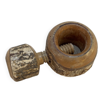 Vintage wooden hazelnut nutcracker with rustic country screws