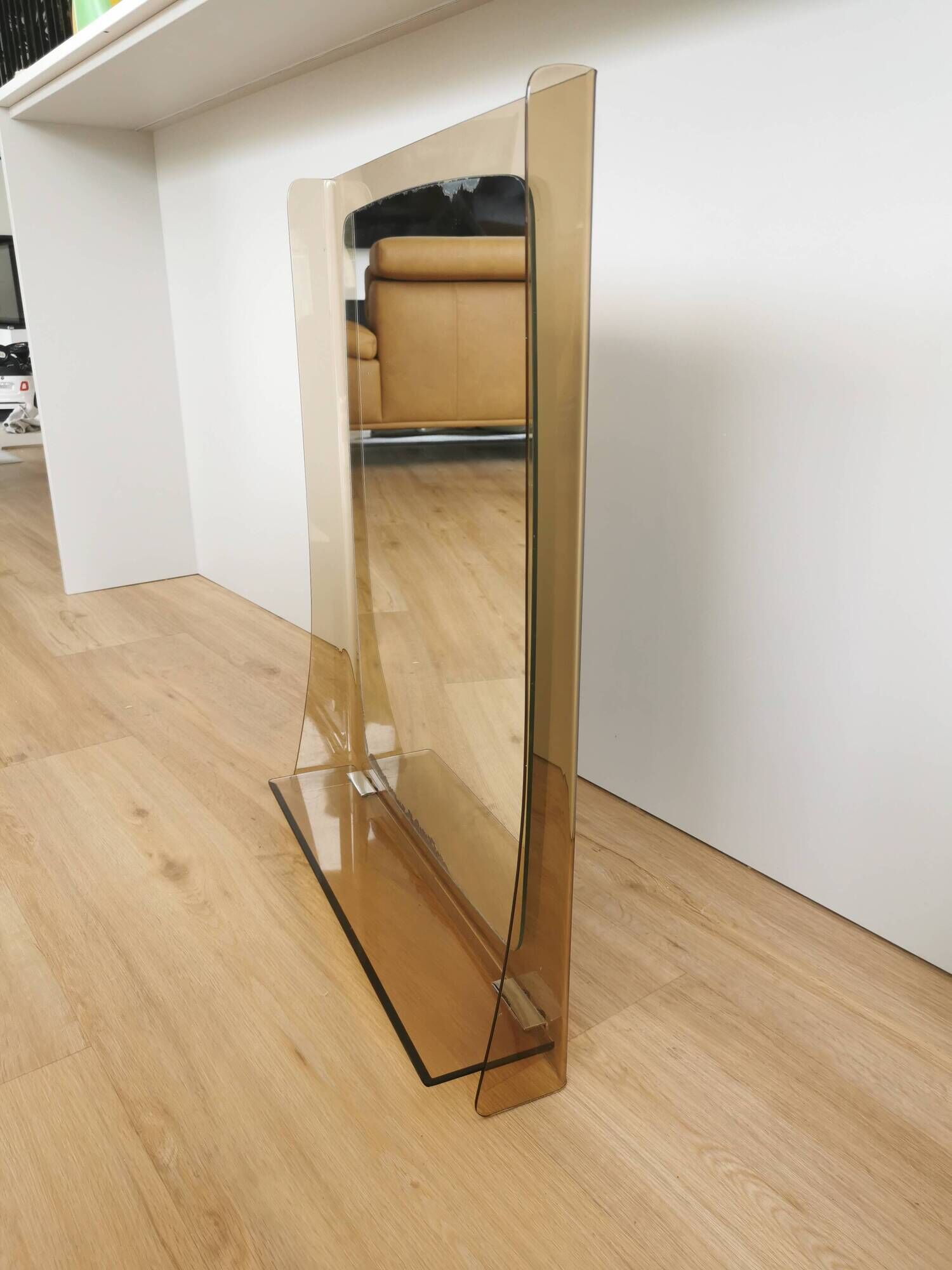 Vintage Wall Mirror with Shelf: 1970s Hollywood Regency Decor