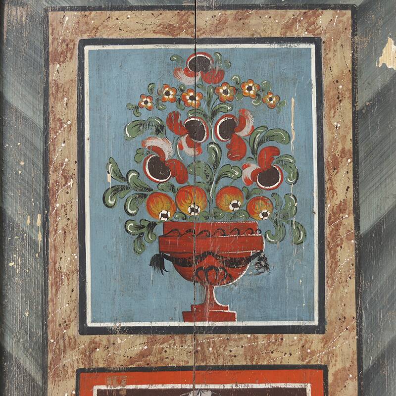 Folk art painted bridal wardrobe