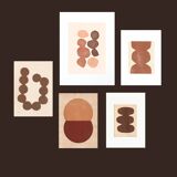 collection of 5 abstract paintings and collages on paper signed eawy