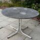 Round marble garden table