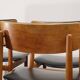 Set of 4 Scandinavian teak and leatherette chairs, 1960