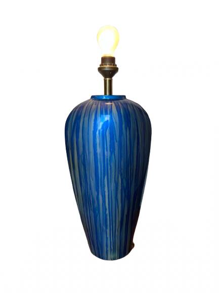 Blue ceramic table lamp base