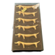 6 dog-shaped knife holders in fine gold-plated metal