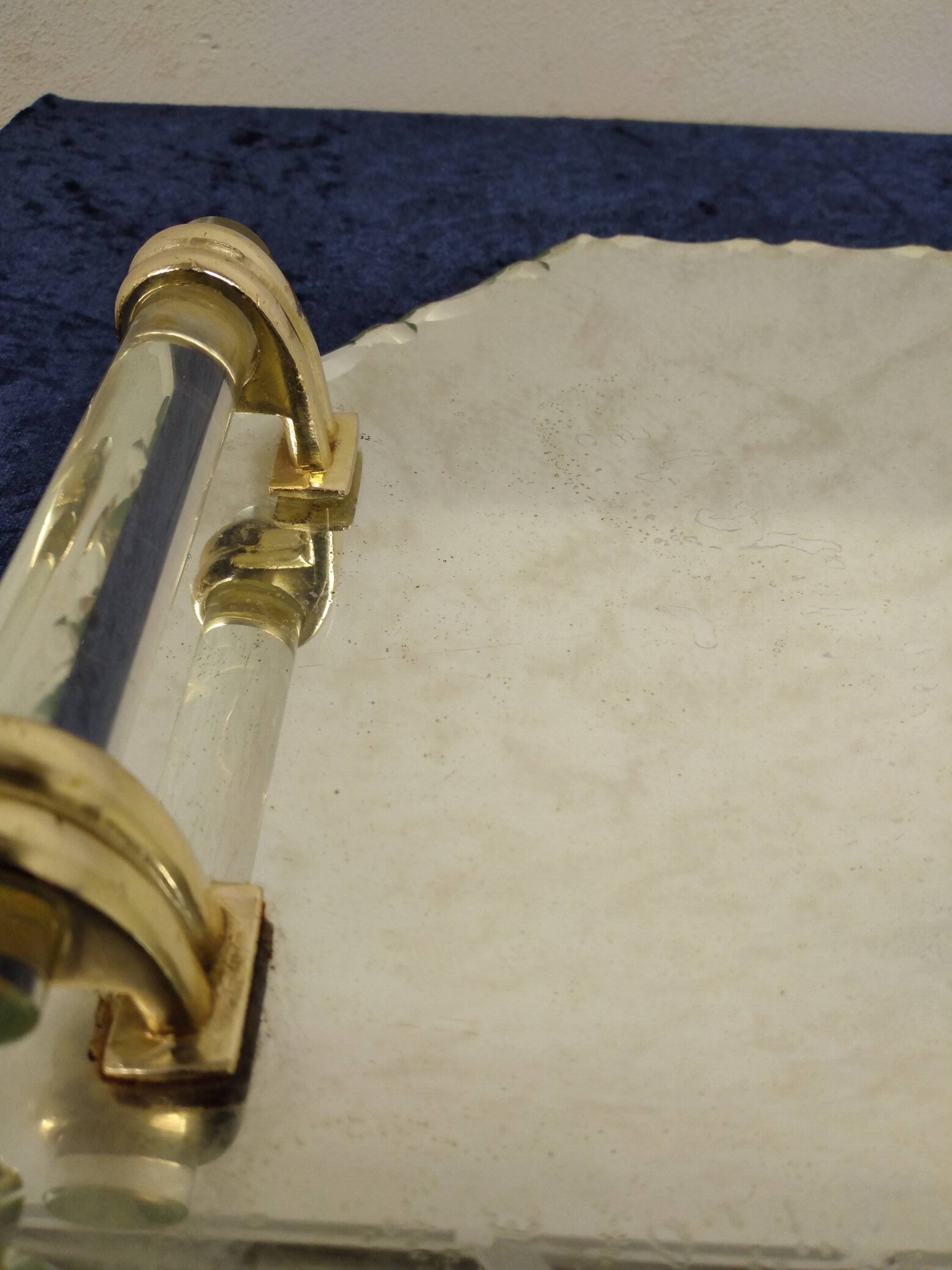 Plateau Art Déco biseauté vintage St Gobain