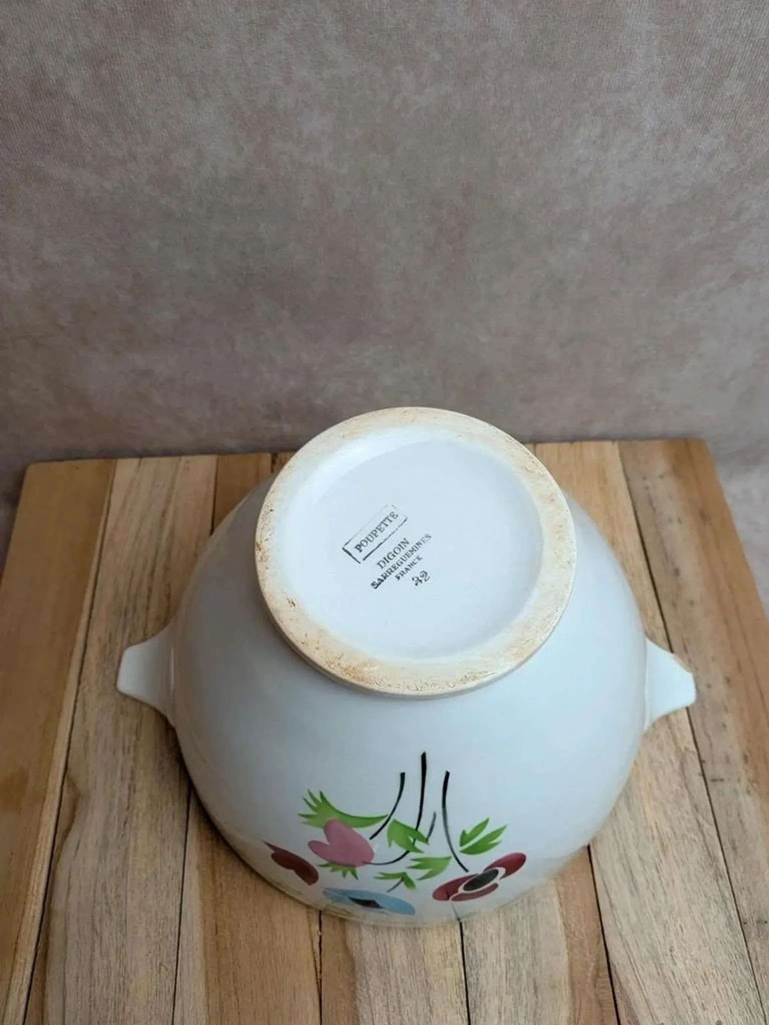 Antique ironstone soup tureen Digoin Sarreguemines – Poupette model – Vintage