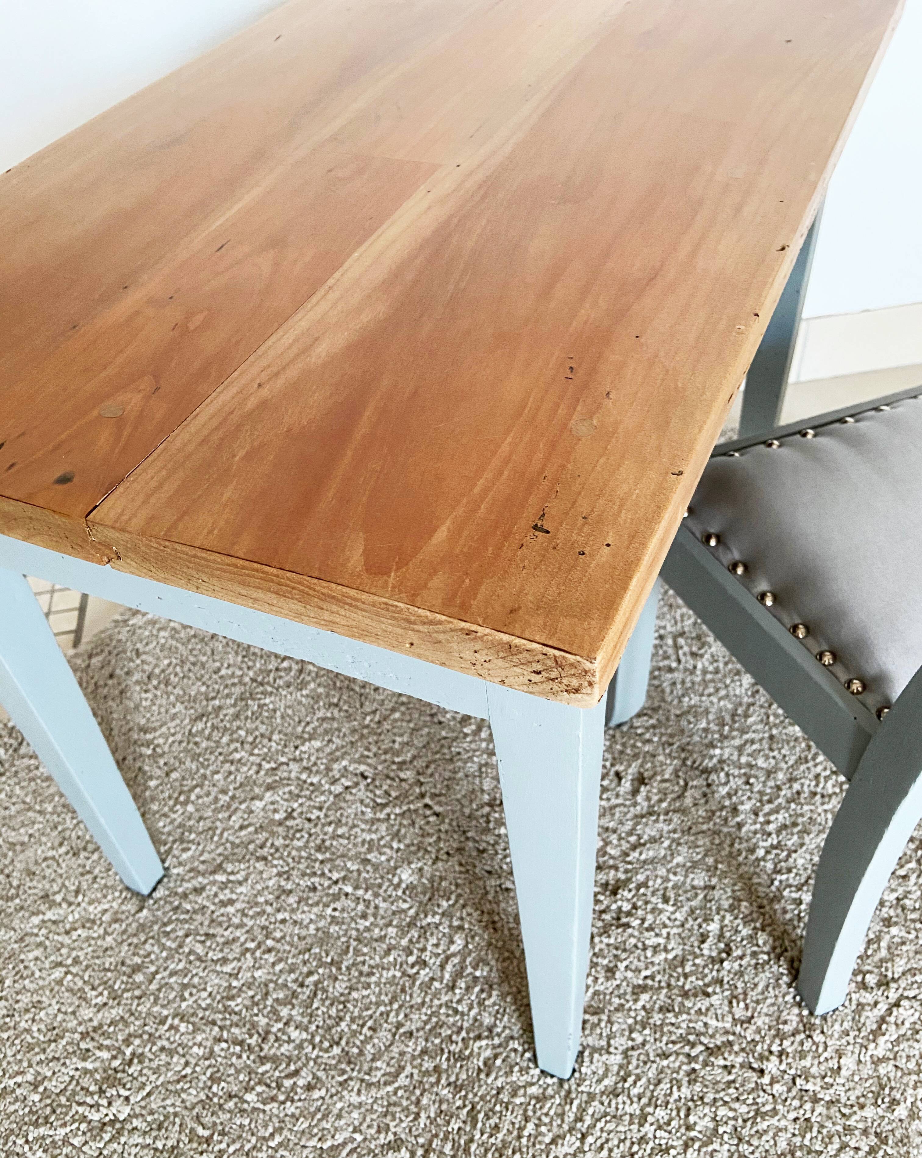 Wooden desk set with his chair
