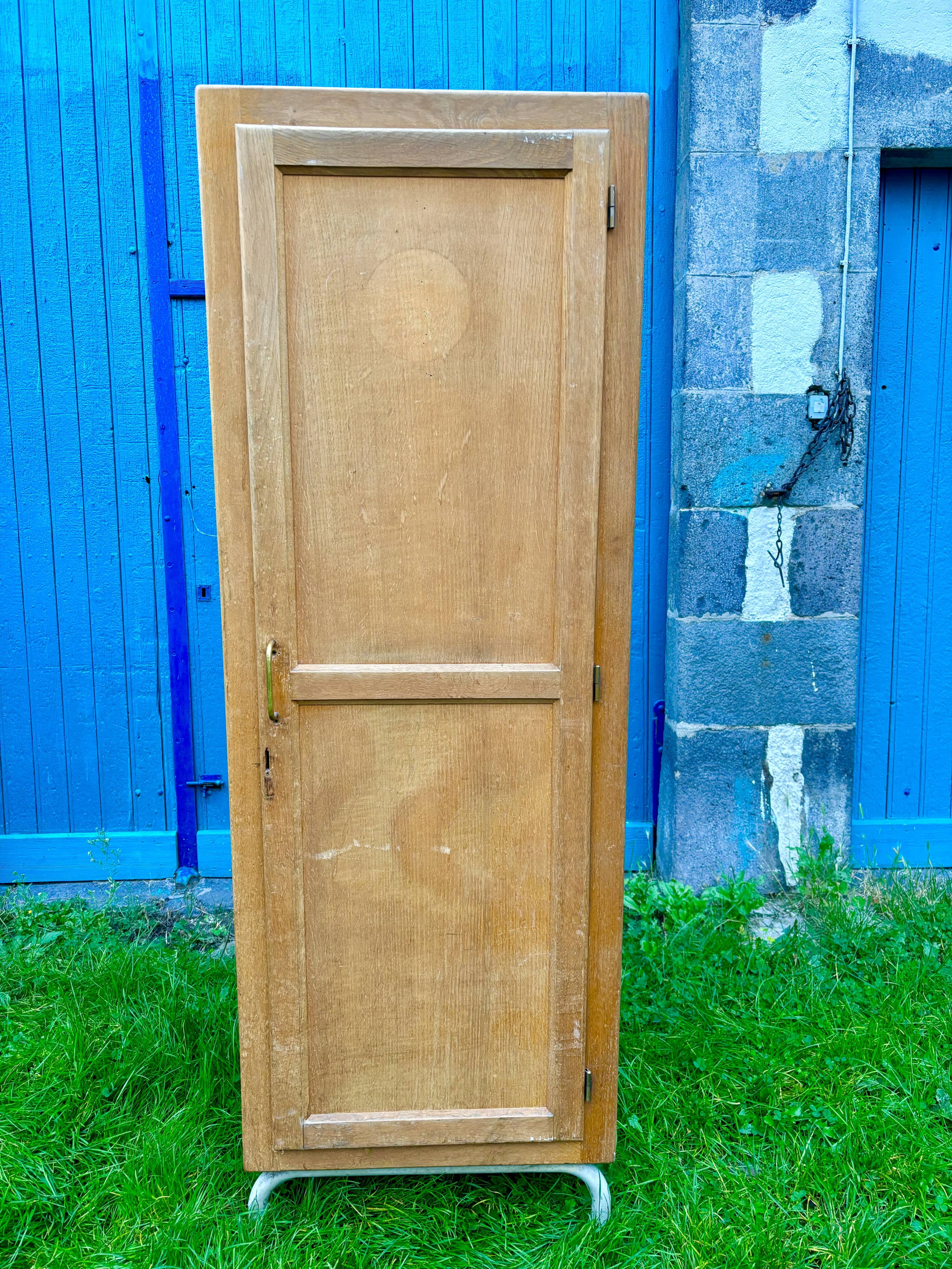 Vintage 1960s wooden school locker