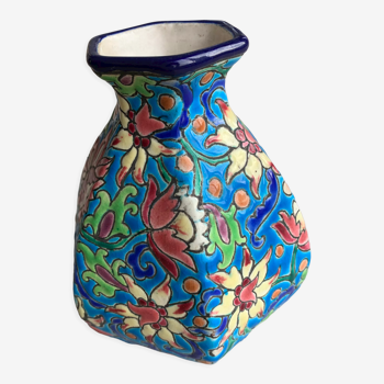 Longwy enamel vase